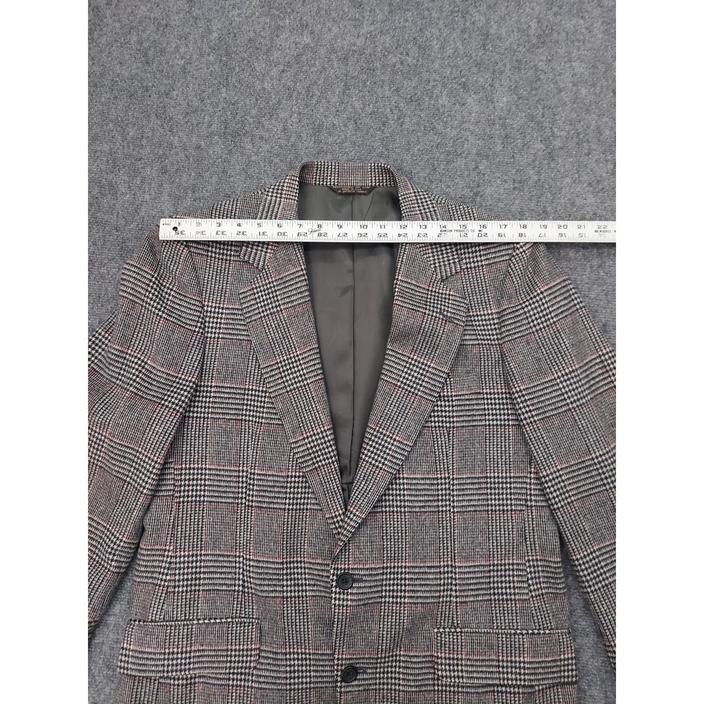 DiBenedetto Camel Hair Blazer Mens 40 Regular Gray Glen Plaid Sportcoat - Picture 12 of 16